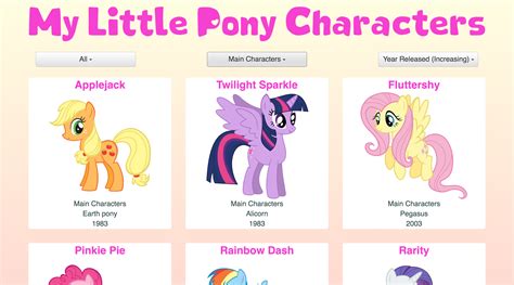 my little pony characters|my little pony characters list.